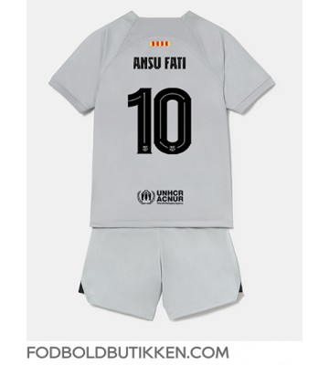 Barcelona Ansu Fati #10 Tredjetrøje Børn 2022-23 Kortærmet (+ Korte bukser)